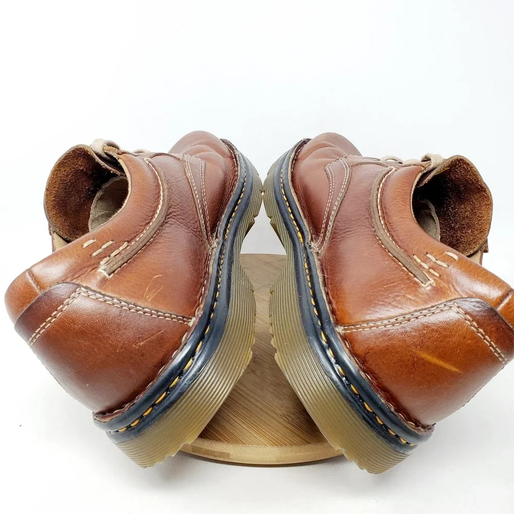 Dr‎ Martens Oxford Shoes Mens 12 Brown Leather Chunky Lace Up Retro Shoes